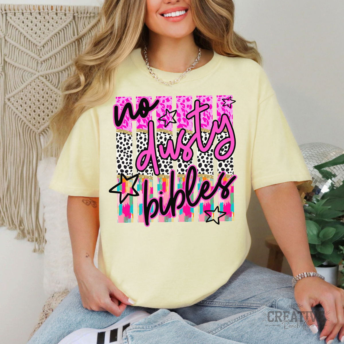 No Dusty Bibles Comfort Colors Tee in Butter — Creative Ranch