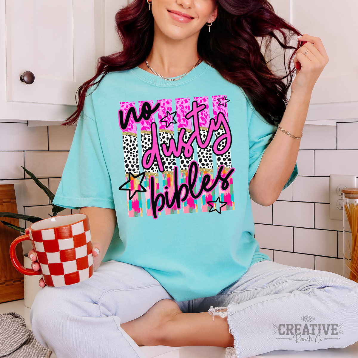 No Dusty Bibles Comfort Colors Tee in Chalky Mint — Creative Ranch