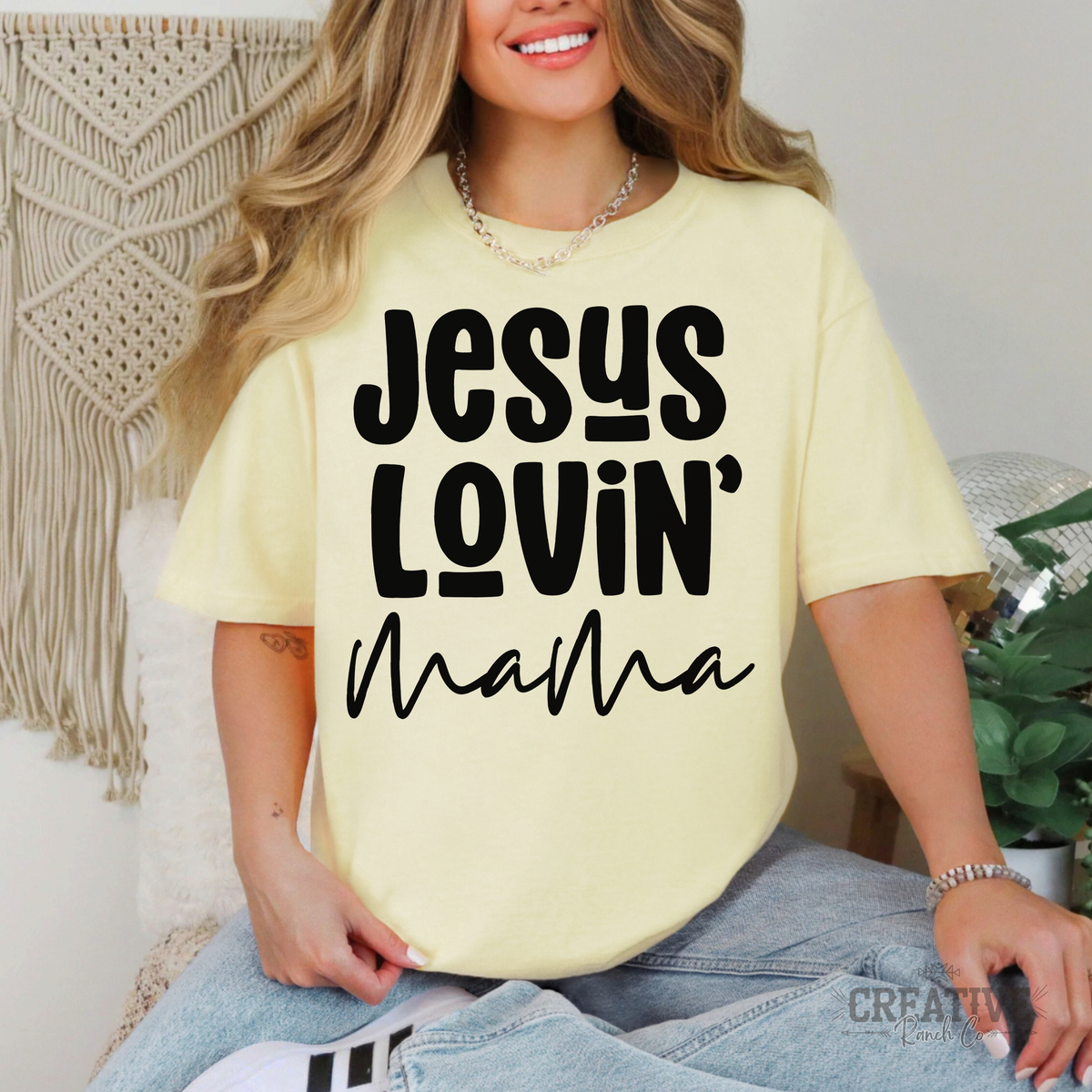 Jesus Loving Mama Comfort Colors Tee in Butter — Creative Ranch