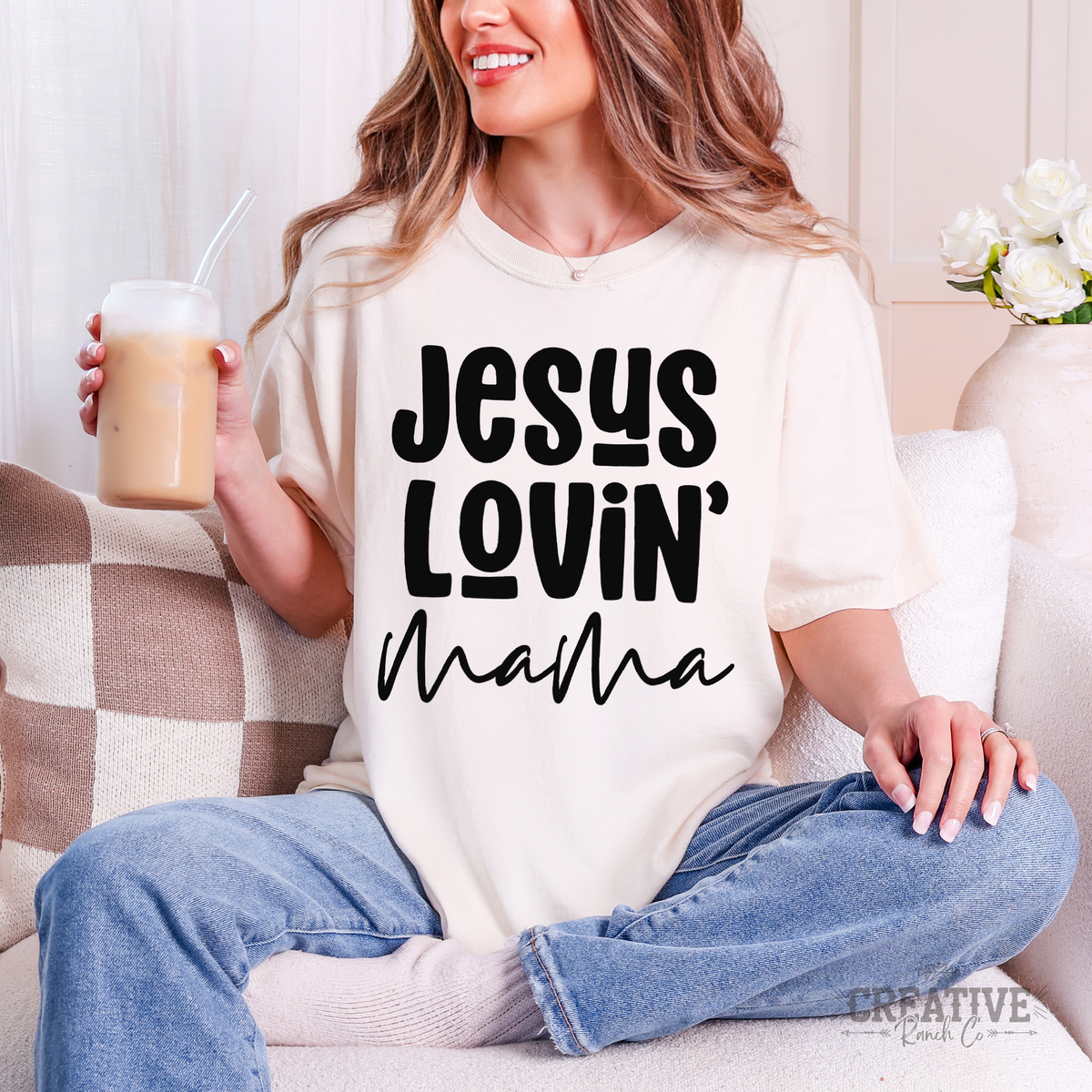 Jesus Loving Mama Comfort Colors Tee in Ivory — Creative Ranch