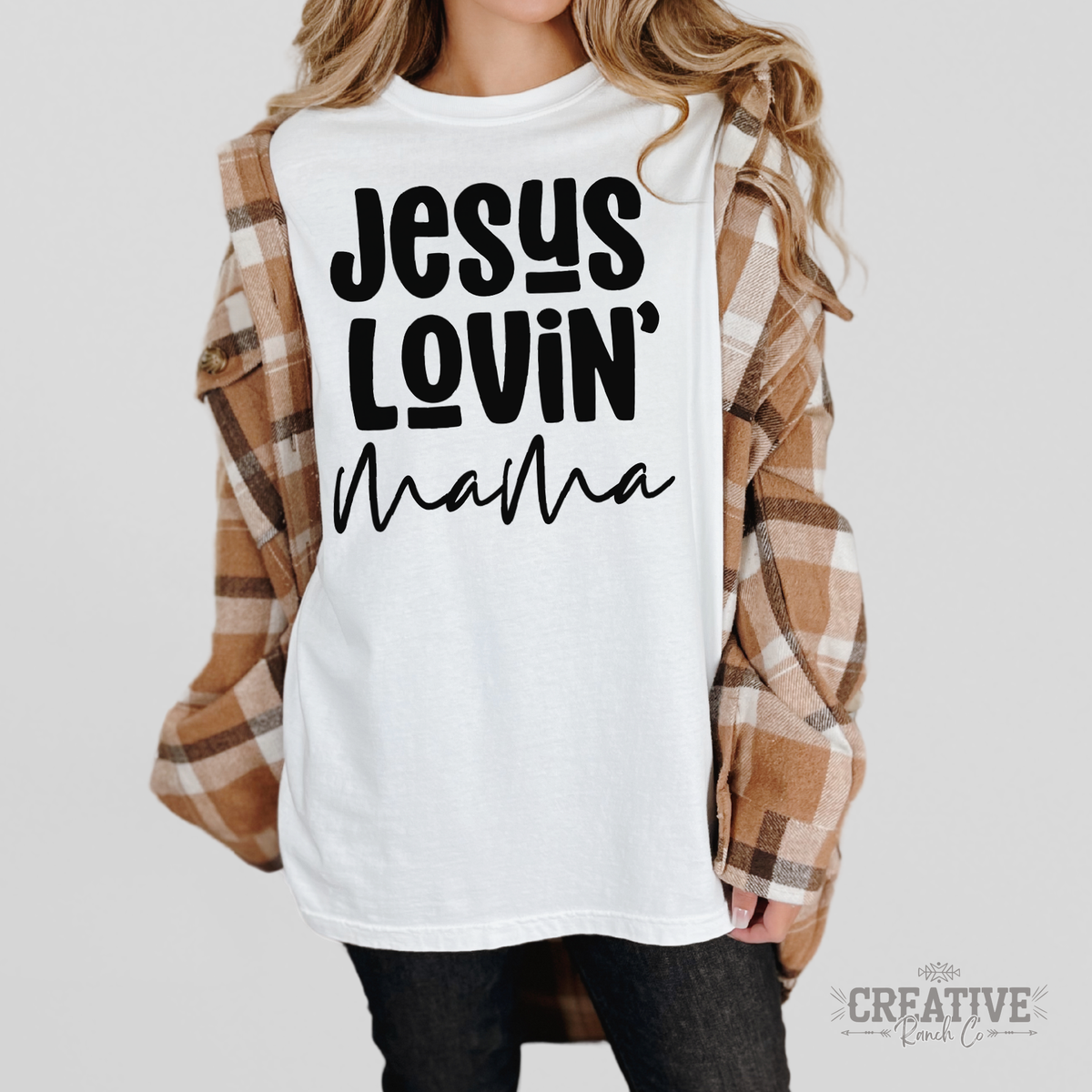 Jesus Loving Mama Comfort Colors Tee in White — Creative Ranch