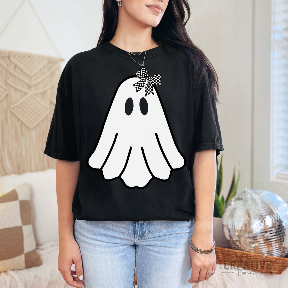 Bow Ghost Comfort Colors Tee in Black — Creative Ranch