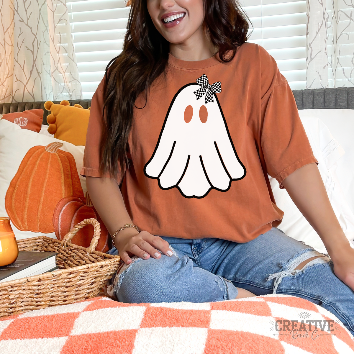 Bow Ghost Comfort Colors Tee in Yam — Creative Ranch