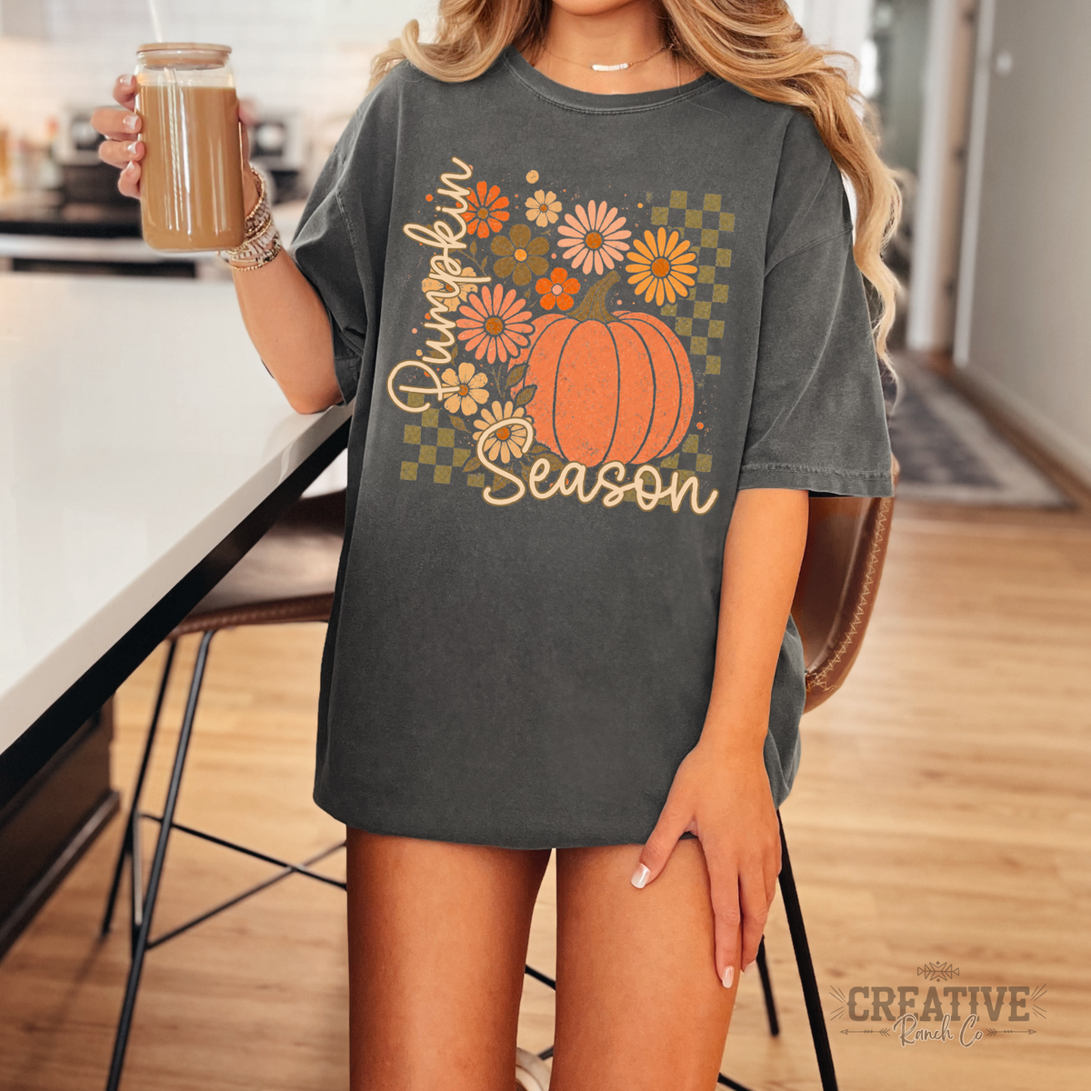Pumpkin Season Comfort Colors Tee in Pepper — Creative Ranch