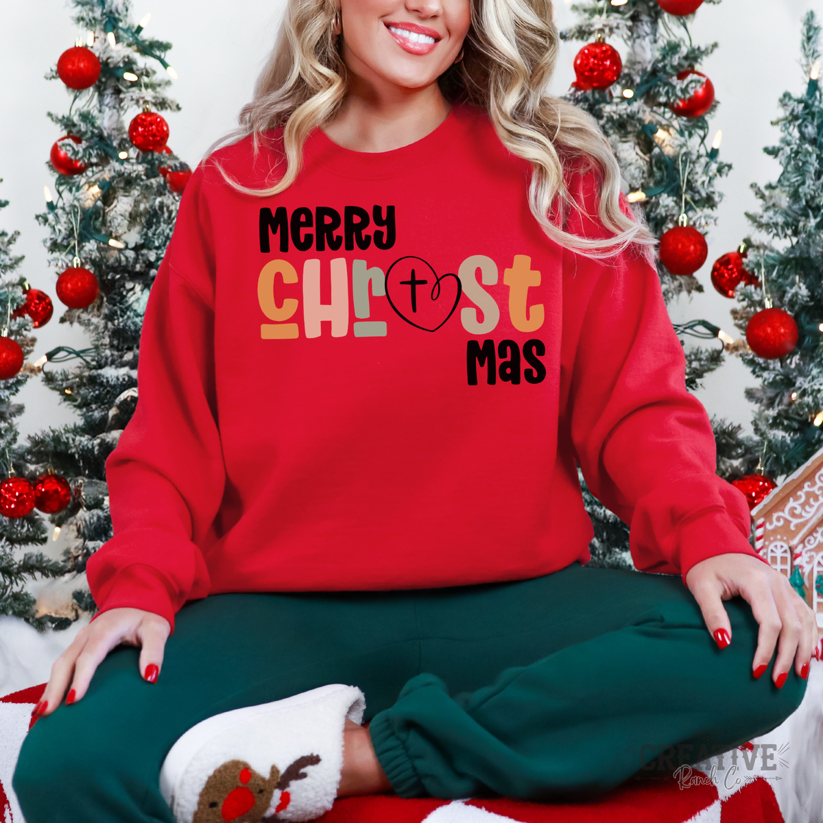 CR-1026-008 Gildan 18000 sweatshirt in Red
